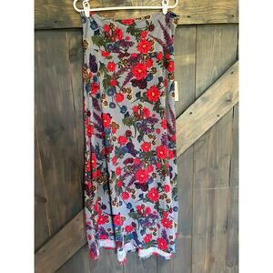 Lularoe Maxi Skirt Womens Extra Large Grey Multicolor Floral Colorful Long New